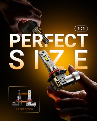 Image of SEALIGHT 9005 Light Bulbs, 48,000LM 900% Brightness HB3 Bulbs, 6500K Cool White Bulbs with 15000RPM Fan, Plug and Play ATV /UTV, Long Extended Lifespan IP68 Waterproof, Pack of 2