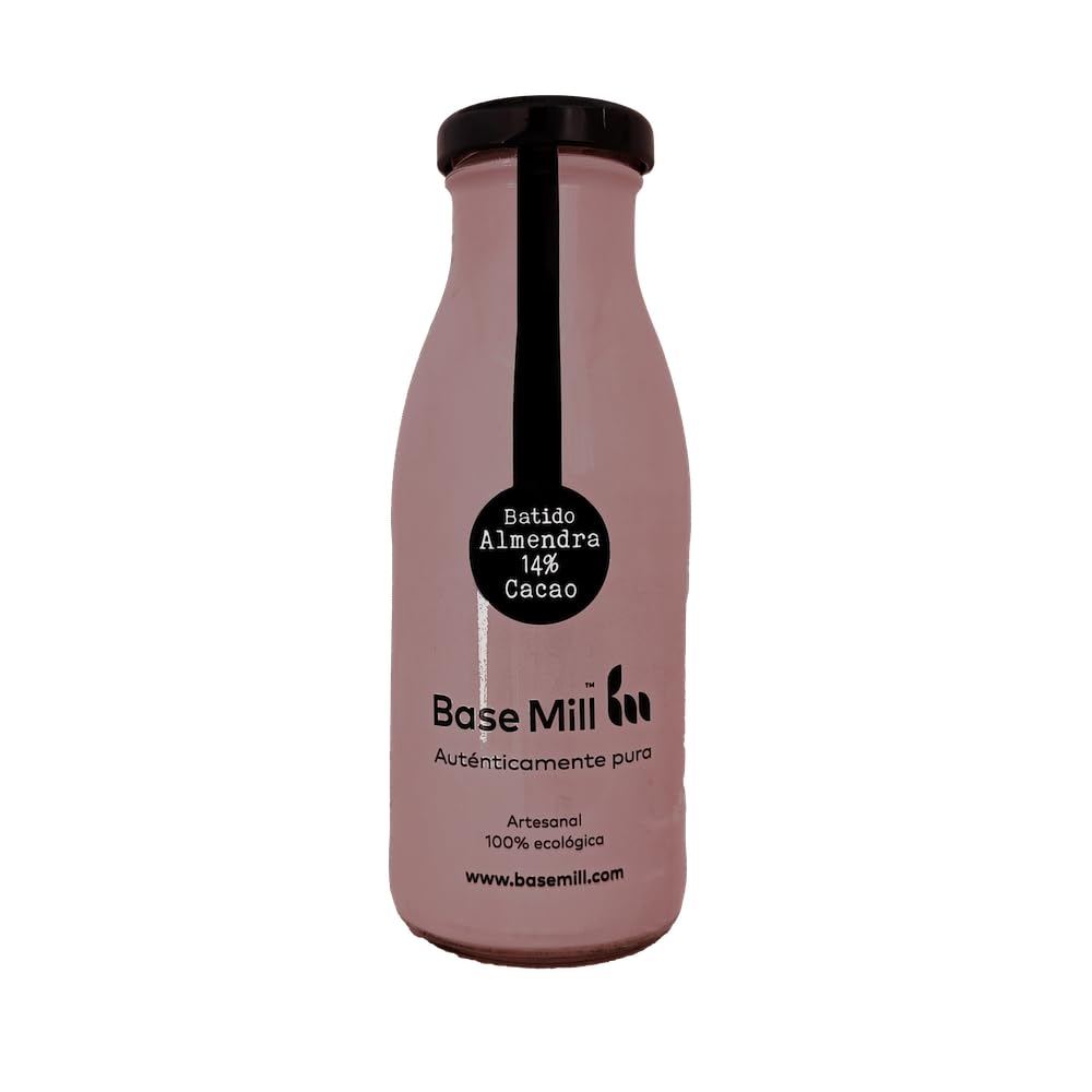 Base Mill Pack de 20 Batidos de Almendra Ecológicos – 250 ml– 5 Sabores: Natural, Dátil, Cacao, Canela, Vainilla – 100% Vegano, Sin Azúcares Añadidos, Sin Gluten, Alto en Proteínas, Bajo en Grasa