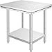 VEVOR Mesa de Trabajo de Acero Inoxidable, 24 x 30 Pulgadas, Mesa de Trabajo de Cocina, Mesa de Trabajo de Acero Inoxidable (24 x 30 Pulgadas)