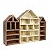 Ikee Design House-Shaped Wooden Shadow Cubby Box Display Shelf for Mini Figures, Set of 3, 10 W x 2 1/4 D x 15 H in