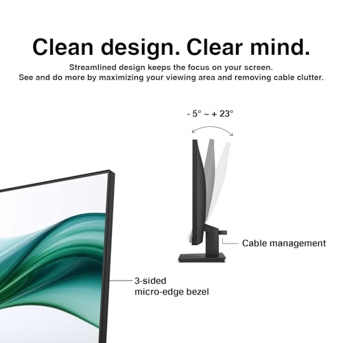 Image of HP 24 inch Series 3 Pro 24 inch FHD Computer Monitor (1920x1080), 100Hz Anti-Glare Display, HDMI, VESA Mount, Black, Bundle with dockztorm hub and Ergoflexy EFX-1-1 Desk Mount Monitor Arm