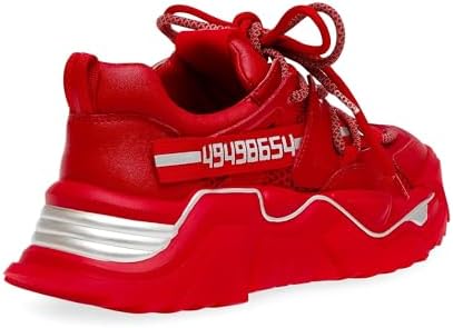 Steve Madden Women's Power Sneaker, Red, 8.5 | Image 3