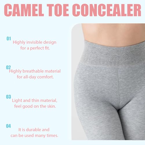 Image of Plthuoe 4 Pcs Camel Toe Concealer Seamless Hider Invisible Anti Insert Reusable Silicone Camel Toe Cover Underwear