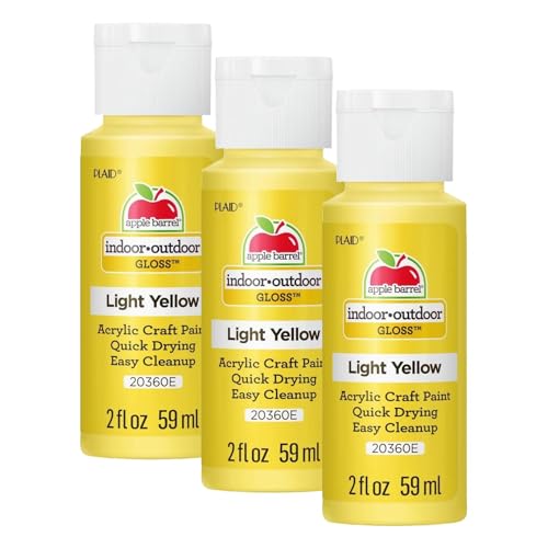 Image of Apple Barrel Gloss Acrylic Paint in Assorted Colors (2-Ounce), 20360 Light Yellow (Pack of 3)