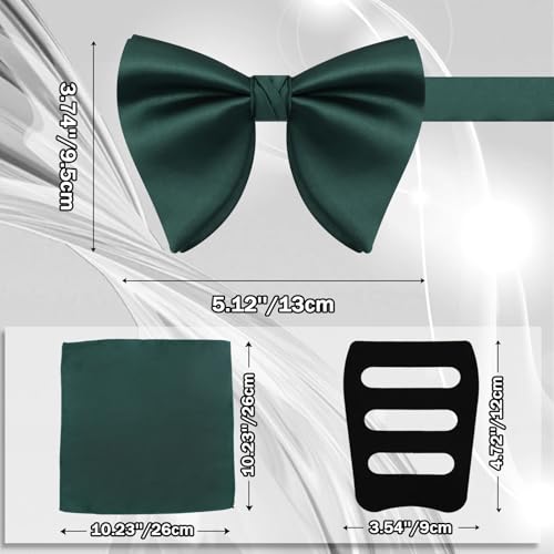 Image of Mens Bow Tie Pre Tied Oversized Bow Ties for Men Satin Bowties for Tuxedo Wedding Party Banquet