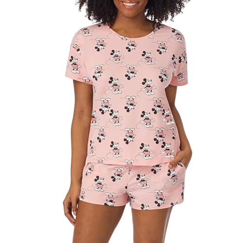 Image of Richard Leeds International Womens 2 Piece Pajama Set - Disney | Hello Kitty | Snoopy - Short Sleeve Top & Shorts Lounge Sets