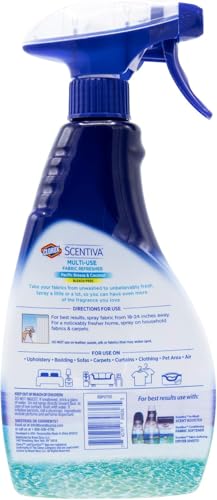 Image of Clorox Scentiva Fabric Refresher Spray, Pacific Breeze and Coconut Scent for Household Fabrics, Odor Refresher for Upholstery, Curtains, Bedding, and Carpets, Non-Bleach, 16.9 Fl Oz - 2 Pack