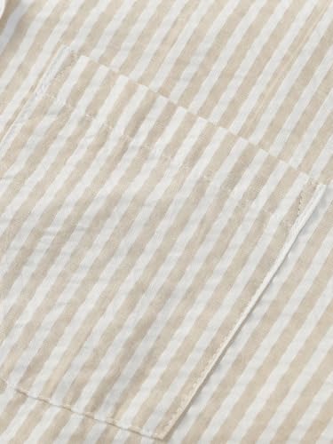 Image of Latuza Women's Cotton Long Sleeve Pajama Set Seersucker Button Down Pj Set
