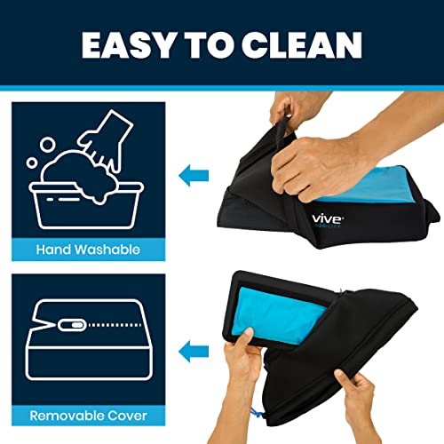 Vive Mobility Knee Walker Padded Gel Cover - Premium Comfort Gel Cushion, Accessory For Knee Scooters, Padded Accessories, Leg Cart Roller Improves Comfort During Injury, Fits Most Knee Trollys (Blue) #TOP6