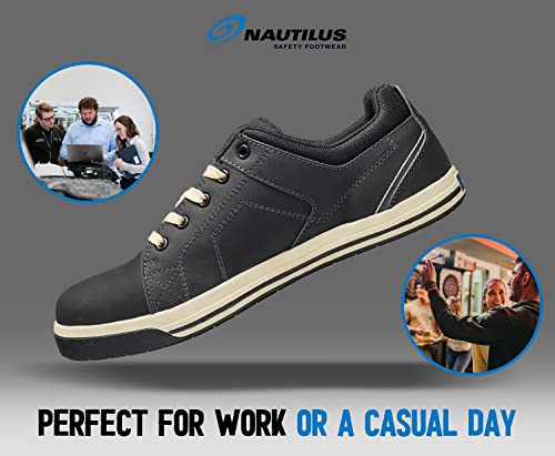 Image of Nautilus Westside Casual Work Shoe by FSI: Oil and Slip Resistant, Steel Safety Toe, Premium Leather Upper, N1420-Black