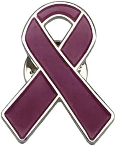 Miniatura 2 de 25 pines de cinta esmaltada burdeos con cierres de metal, 25 pines, muestra tu apoyo para el aneurisma cerebral, adultos discapacitados, hemangioma,