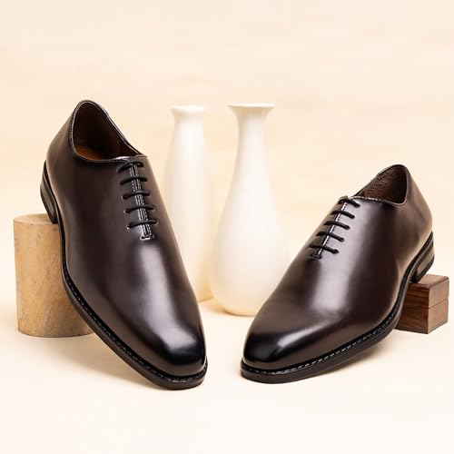 Image of LOUIS STITCH Formal Shoes for Men | Handmade Lace-Up Derby Formal Shoes | Dual Tone Patina Finish | Breathable Lining | Office, Party LSSXWC