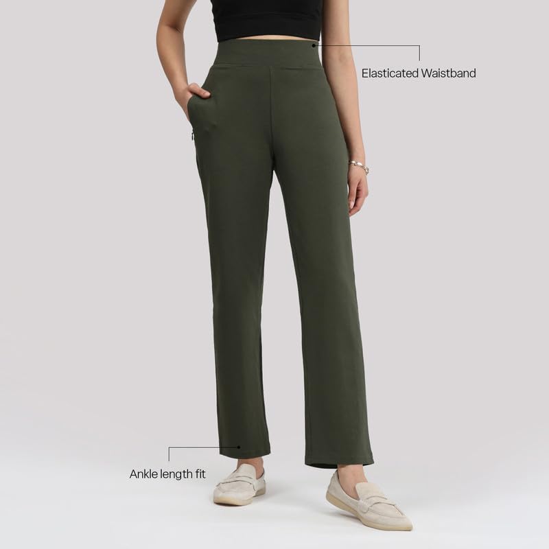 Image of BlissClub Women's Straight Fit Mid Rise Pants