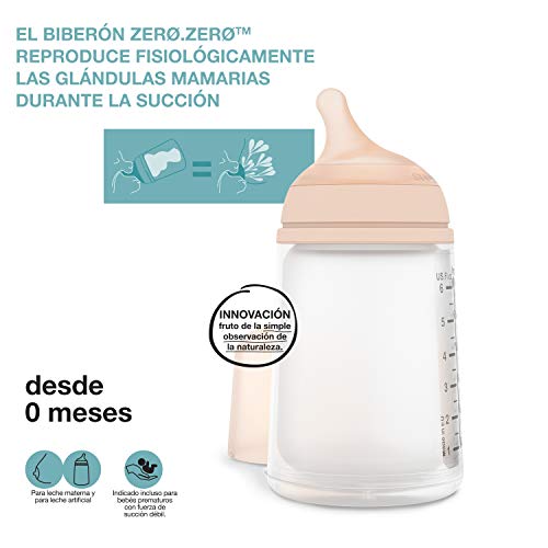 SUAVINEX Zero-Zero Anti-Kolik-Flasche, 0 Monate Durchschnittlicher Durchfluss 270 ml, weiß – Bild 4