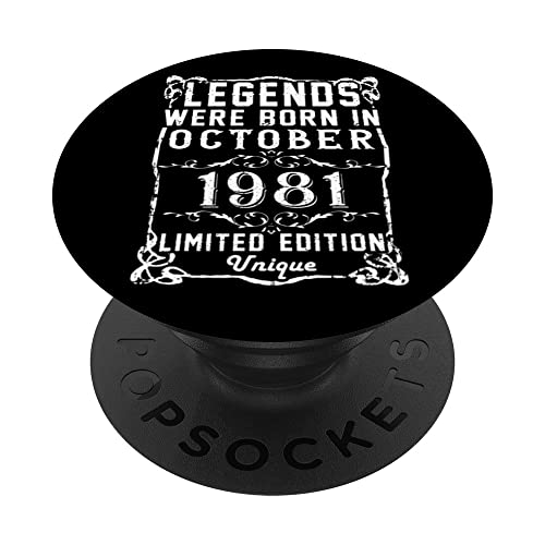 Cumpleaños Octubre 1981 Edición Limitada Regalo Used Vintage PopSockets PopGrip Intercambiable