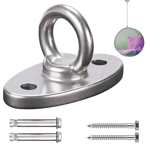Deckenhaken Schwerlast,Deckenhalterung,Deckenanker,Schwerlasthaken Decke,Deckenbefestigung,Bis 400 Kg Hochwertiges Edelstahl 304 Wandöse Haken Für Holzbalken Boxsack Deckenhalterung Hängesessel