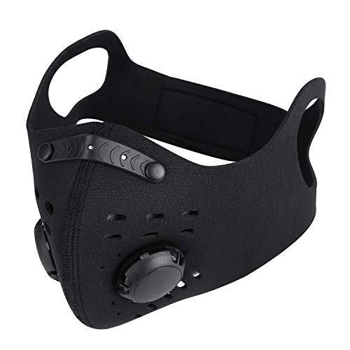 TOMSHOO sports dust mask training mask breathing mask with activated carbon filter for motorcycle cycling training running cycling (Diving fabric)