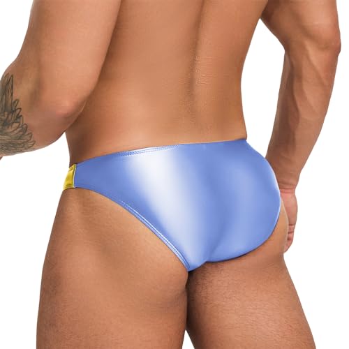 Oceanus Series Color-Blocked Swimming Trunks Spandex Triangle Sexy Fashion Vacation Navy Style Beach spa（511）4