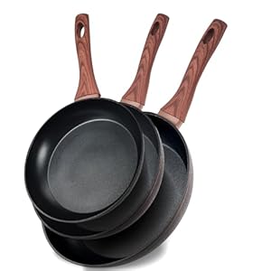 Non Stick Frying Pan Set, 3pcs Nonstick Skillets – 11 Inches, 9.5 Inches and 8 Inches Induction Fry Pan Compatible with All Cooktops, Nonstick Cooking Pan with Stay Cool Handle, PFOA PFAS Free