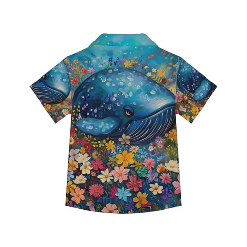 Image of PinUp Angel Funky Casual Hawaiian Shirt Kids Boys Girls Art Oil Painting Animal Pattern Short Sleeve Unisex Beach Shirt