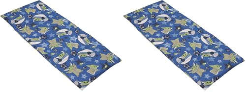 NoJo Star Wars The Child Cutest in The Galaxy Blue, Green and Gray Grogu, Hover Pod, and Stars Preschool Nap Pad Sheet (Pack of 2)