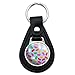 Black Leather Jelly Bean Candy Pattern Keychain