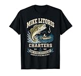 Mike Litoris Charters Funny Fishing Boat Captain Gag T-Shirt