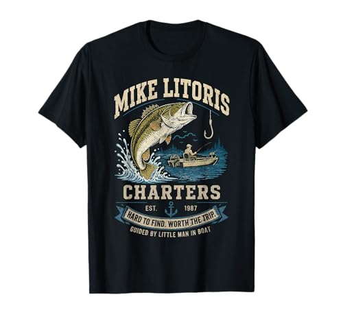Mike Litoris Charters Funny Fishing Boat Captain Gag T-Shirt