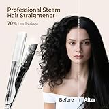 UKLISS Steam Hair Straightener, Salon Hair Care Effect for Women, Professional Hair Straighteners with LCD Display & Safty Lock, 40MM Wide Plate Flat - Image 2