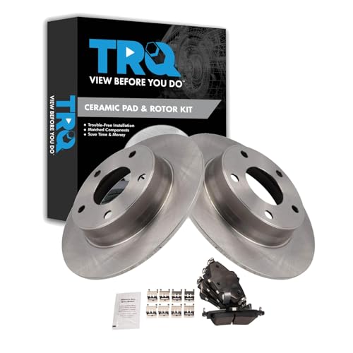 Image of TRQ Rear Brake Pad and Rotor Set Ceramic Rotors Compatible with 2020-2022 Nissan Sentra