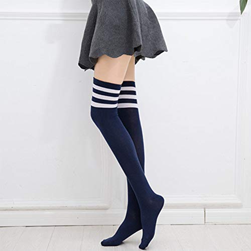 Dreshow 6 Pairs Thigh High Socks Striped Over Knee Thin Tights Long Stocking For Women Leg Warmer #TOP5