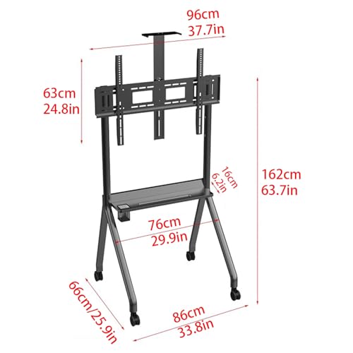 Soporte móvil para TV con altura ajustable y ruedas miniatura 2