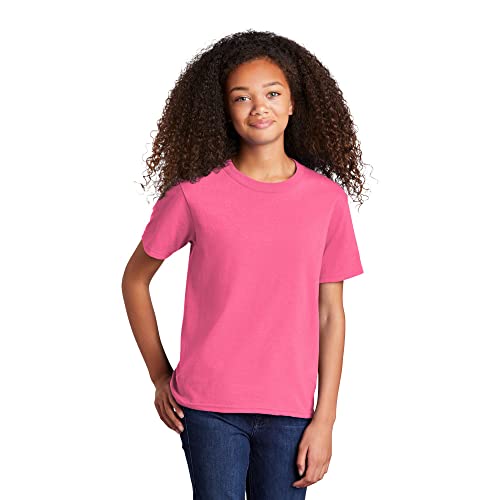 Port & Company - Youth Core Cotton Tee M Neon Pink*
