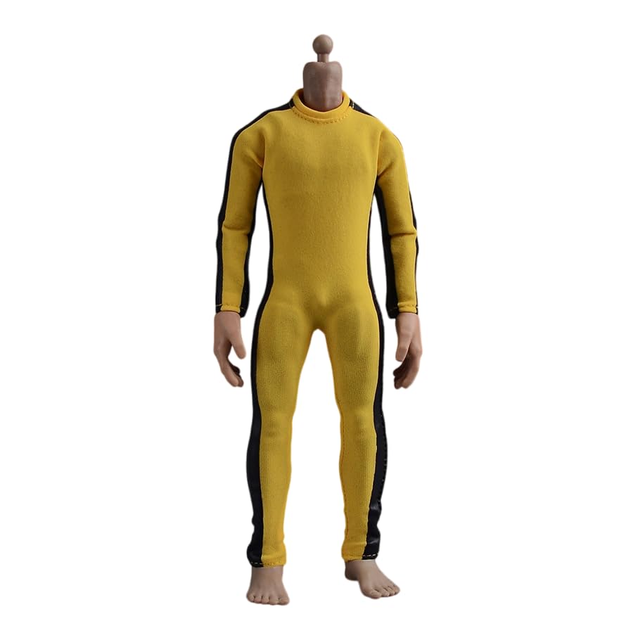 Combinaison pour homme 1/12 jaune avec fermeture éclair pour figurine 15cm