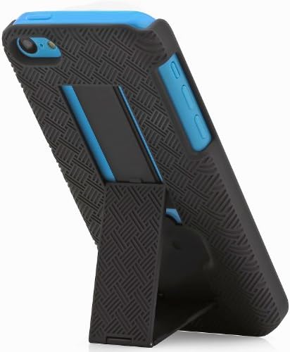 iPhone 5C Case, Aduro COMBO Shell & Holster Case Super Slim Shell Case w/ Built-In Kickstand + Swivel Belt Clip Holster for Apple iPhone 5C