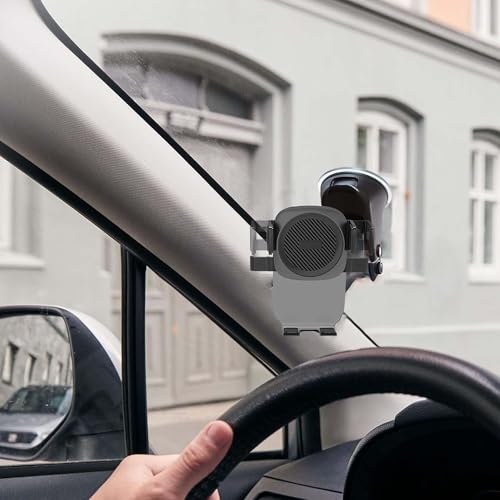 Image of Kratos Grip X4 Dashboard & Windshield Car Mobile Holder with Strong Suction Cup | 360 Rotational Head | Stable & Secure Phone Mount | Compatible with Most Smartphones - Black