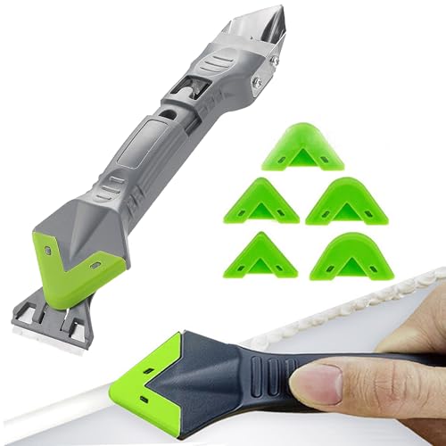 XSQD Herramienta Eliminación Silicona 5 en 1 Kit, Herramienta Sellador Silicona Relleno, Cuchilla Multifuncional Limpieza, Herramientas Para Eliminar El Adhesivo De Raspador, Para Erradicar Manchas
