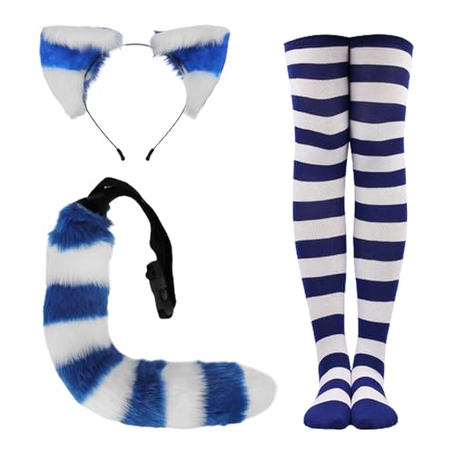 Calcetines altos de gato con rayas para lucir en tu próxima fiesta de Halloween y eventos cosplay