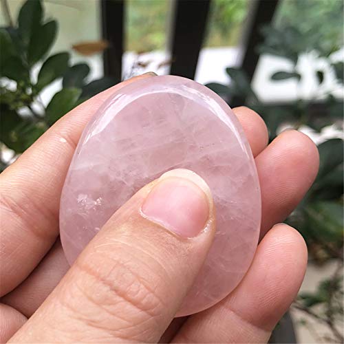 Fekuar Natural Rose Quartz Crystal Thumb Worry Stone, Hand Carved Healing Crystal Teardrop Pocket Stones For Anxiety Stress Relief Meditation #TOP2