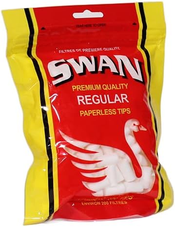 Swan Premium Paperless Cigarette Filter Tips King Size 18mm - Pack of 200 incl. Frugal Smoker Sticker