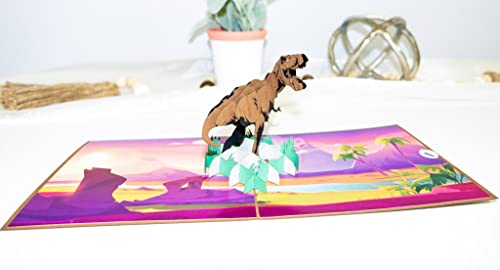 Image of Rykamia Dinosaur Pop Up Card - T-Rex & More, Perfect for Kids' Birthdays & All Occasions