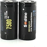 LJHLR 32650 Battery 3.7v 7500mAh Rechargeable Lithium Battery Rechargeable 15a Max 25a with Protective Plate PCB Flat Battery,2 Pcs