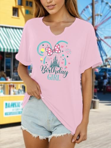 Birthday Shirt for Women Magical Tshirt Cute Birthday Party Gift Vneck Graphic Short Sleeve Graphic Tops3