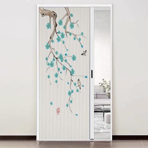 Porta soffietto da interno Porte Interne a Libro, Senza Foratura Scorrevoli Porta Divisoria Invisibile con Telaio In Alluminio(White Frame,68.5x203cm)