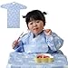 お食事エプロン 赤ちゃん 食べこぼし 長袖 テーブルクロス一体型エプロン 離乳食 ベビー BLW 手づかみ食べ 撥水 調節可能 洗濯機OK 保育士推奨
