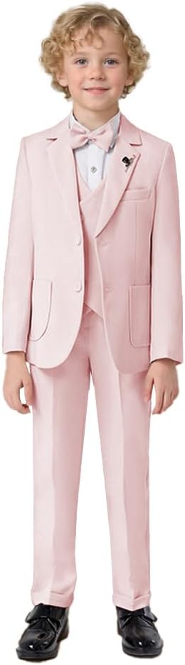 3 Piece Boys Suit for Kids Tuxedo Suits for Wedding Formal Suit Set Toddler Boy Dress Outfit Set