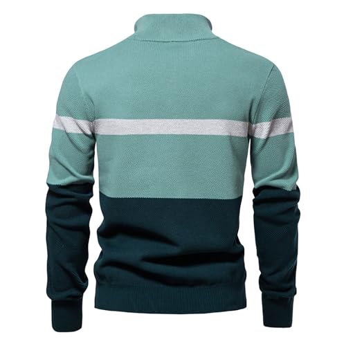 Muscularfit Mens Sweater Polo Long Sleeve Quarter Zip Color Block Lightweight Knitted Sweaters Causal Slim Fit Warm Pullover4