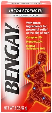 Ben Gay Ultra Strength Bengay Topical Pain Relief Cream - Non-Greasy Topical Analgesic for Minor Arthritis, Muscle, Joint, and Back Pain, Camphor, Menthol & Methyl Salicylate, 2 oz