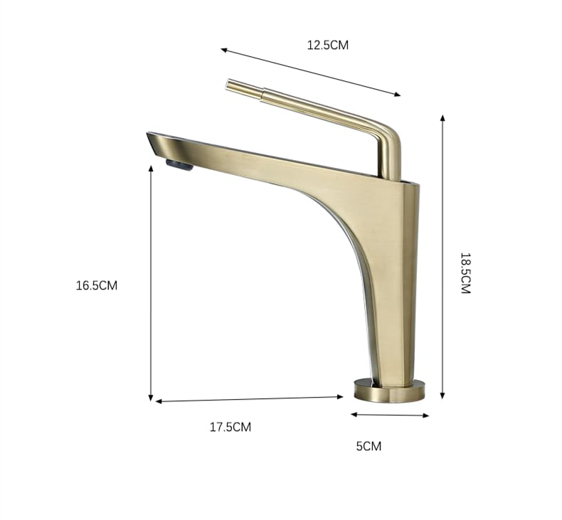 Robinet de lavabo à levier unique en laiton brossé mitigeur eau chaude froide