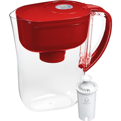 Comparison: Best Water Filter For College 4 Brita Water Filter Pitcher for Tap and Drinking Water with 1 Standard Filter, Lasts 2 Months, 6-Cup Capacity, BPA Free, Red